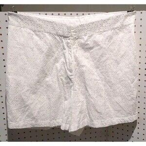Lane Bryant Women Shorts Size 18 White Lace Floral Pockets